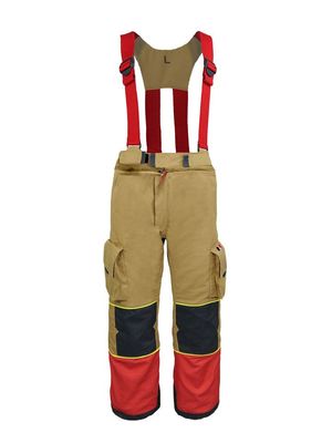 Pantalon d'intervention de protection incendie sapeurs-pompiers - coque externe - coloris rouge et sable PAUL BOYE