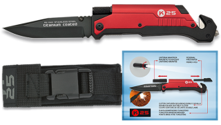 Couteau pliant rouge K25. Silex/Torche ALBAINOX