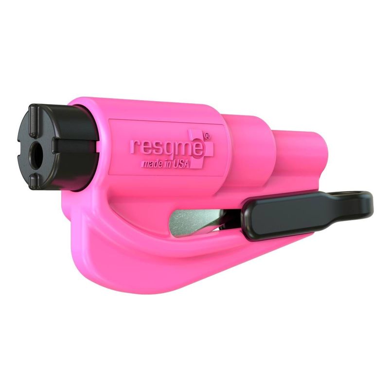 Porte-clés de survie, Coupe ceinture / Brise vitre rose RESQME®