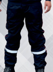 Pantalon F1 sapeurs-pompiers sans poches cuisses avec passepoil MARTINAS