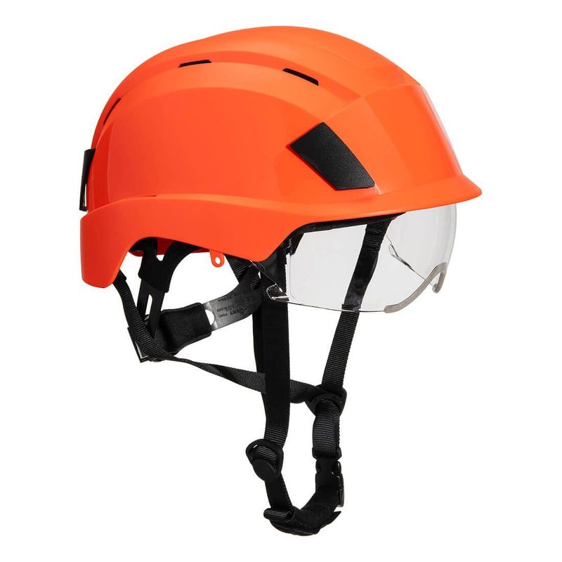 Casque de protection à lunette intégrée orange Portwest