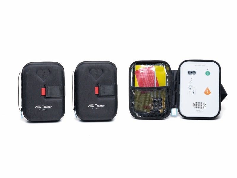 Pack de 3 défibrillateurs de formation secourisme AED avec paires d'électrodes pour mannequins LAERDAL