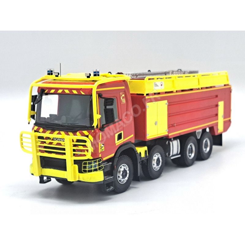 Véhicule miniature sapeurs-pompiers SCANIA P450 CCFS 32T GALLIN "PACTE CAPACITAIRE" AVEC PLANCHE DE DECALQUES 1/43 ALERTE