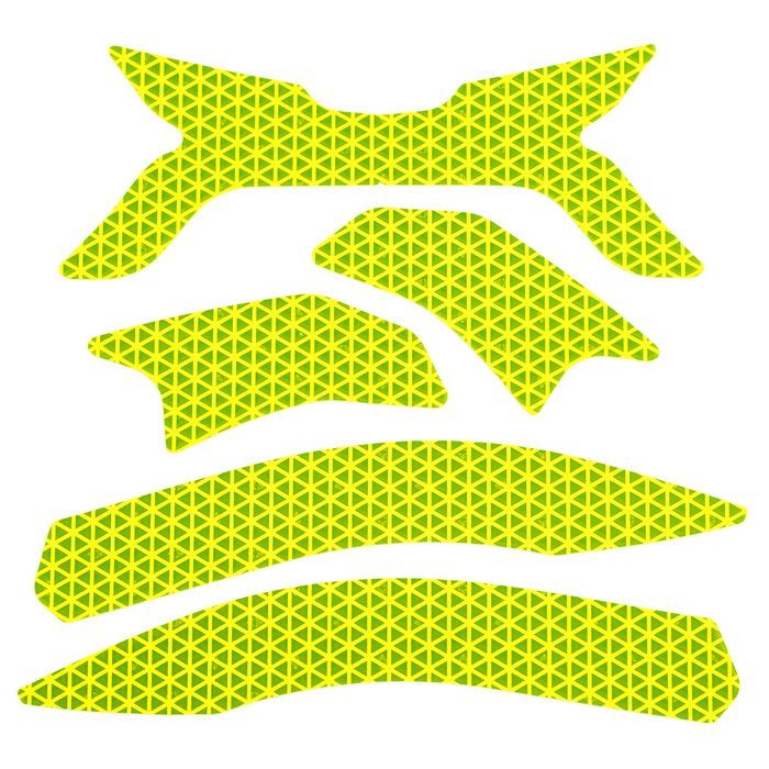 Kit 5 stickers / bandes de signalisation jaune micro prismatique pour casque F2XR MSA
