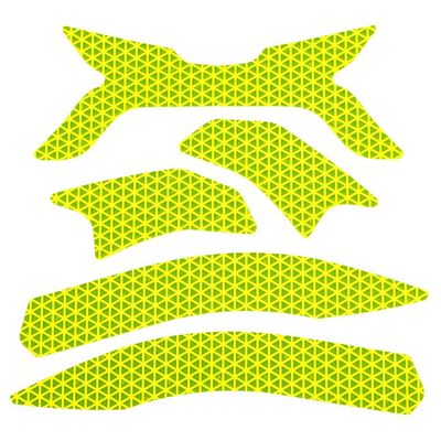 Kit 5 stickers / bandes de signalisation jaune micro prismatique pour casque F2XR MSA