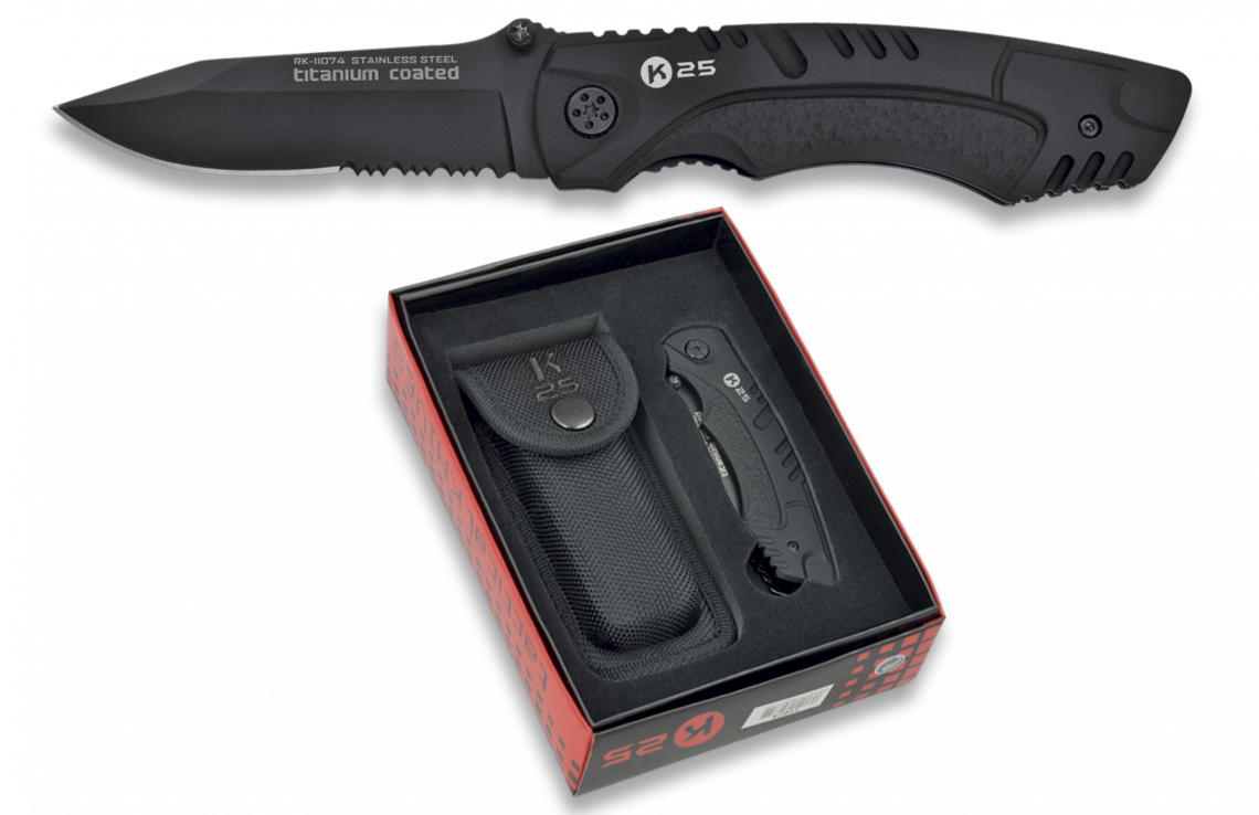 Couteau pliant tactique K25 lame 8.2 avec étui ALBAINOX