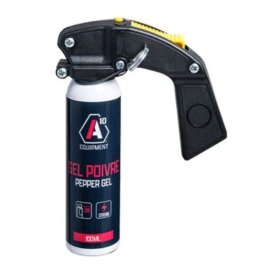 Aérosol de défense, lacrymogène SÉCU-ONE gel poivre 100 ml avec poignée A10 EQUIPMENT