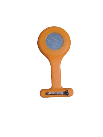 Montre infirmière silicone orange ronde