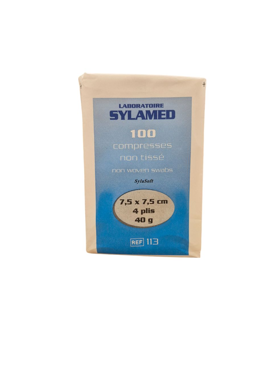 Compresse non tissée non stérile 7.5x7.5cm 40 g/m2 SYLASOFT carton de 50 sachets de 100 SYLAMED