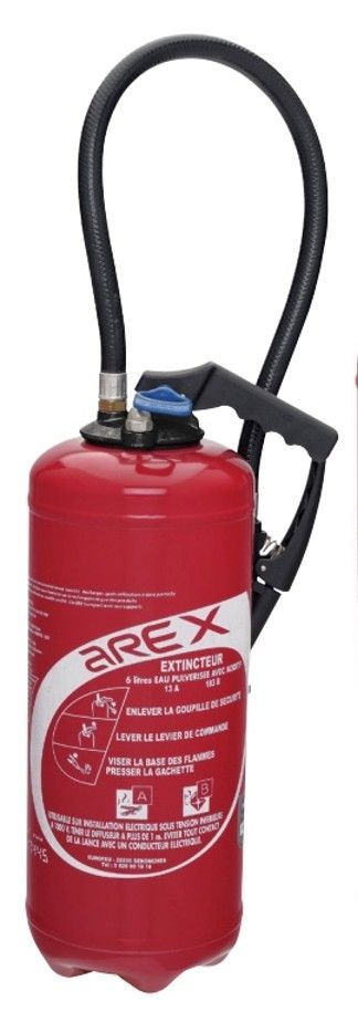 Extincteur eau pulvérisée + additif sans fluor pression auxiliaire PA 9L AREX EUROFEU