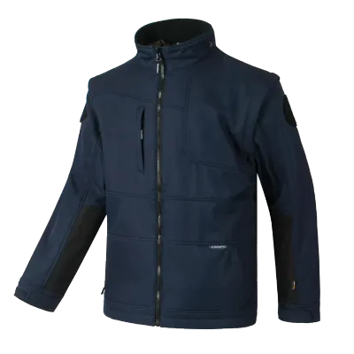 Veste softshell bleu marine manches amovibles BJORN CODUPAL Veste softshell bleu marine manches amovibles BJORN CODUPAL