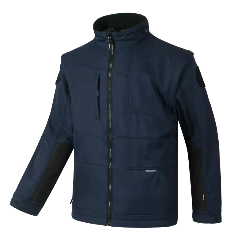Veste softshell bleu marine manches amovibles BJORN CODUPAL