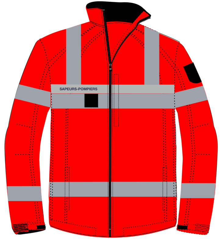 Veste softshell haute visibilité sapeurs-pompiers LOLA 4 microbilles CODUPAL