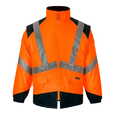 Blouson ELYSE B haute visibilité orange manches amovibles CODUPAL Blouson ELYSE B haute visibilité orange manches amovibles CODUPAL