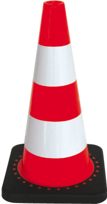 Cône de signalisation base lestée hauteur 50cm