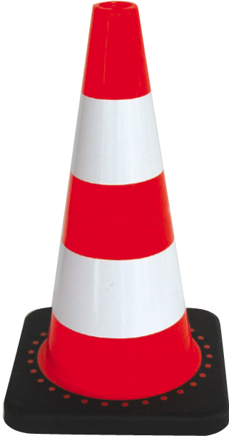 Cône de signalisation base lestée hauteur 50cm