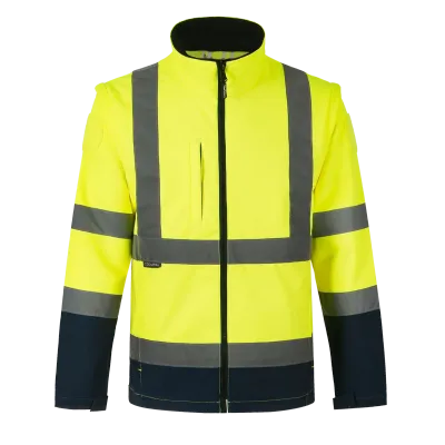 Veste softshell ZOE jaune haute visibilité manches amovibles CODUPAL