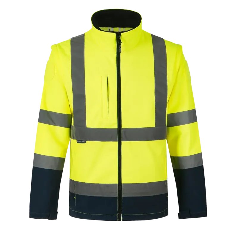 Veste softshell ZOE jaune haute visibilité manches amovibles CODUPAL