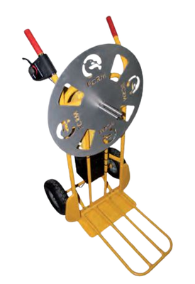 Enrouleur manuel pour tuyaux d'incendie - sur chariot de transport