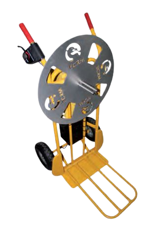 Enrouleur manuel pour tuyaux d'incendie - sur chariot de transport Enrouleur manuel pour tuyaux d'incendie - sur chariot de transport