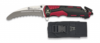 Couteau pliant secours K25 rouge/noir lame arrondie avec étui ALBAINOX