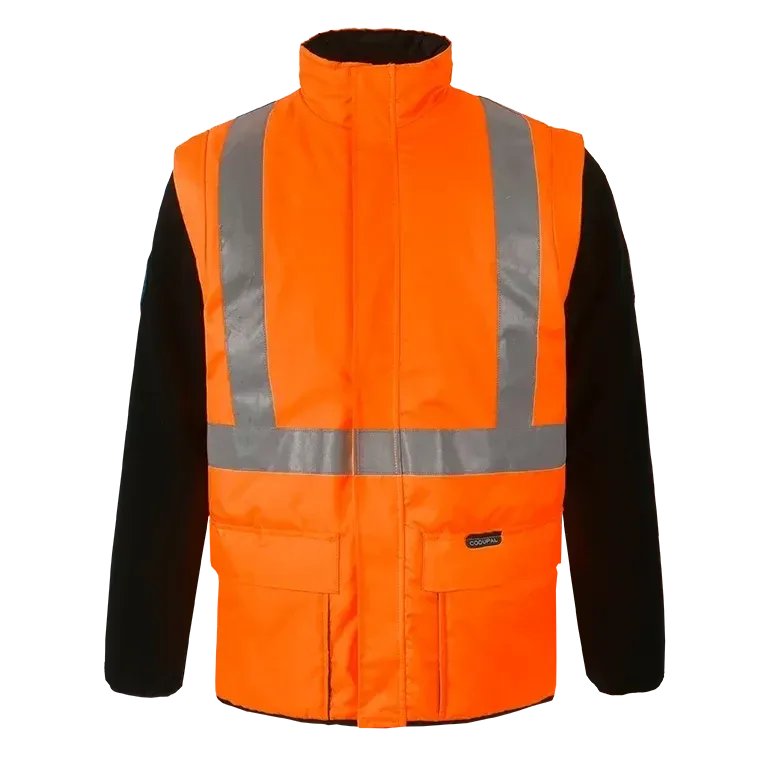 Gilet matelassé MAELIS B haute visibilité orange manches amovibles CODUPAL