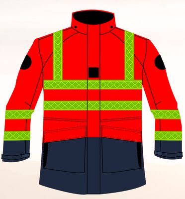 Parka / veste de pluie haute visibilité supports écussons ronds ALEX/HV2 CODUPAL Parka / veste de pluie haute visibilité supports écussons ronds ALEX/HV2 CODUPAL