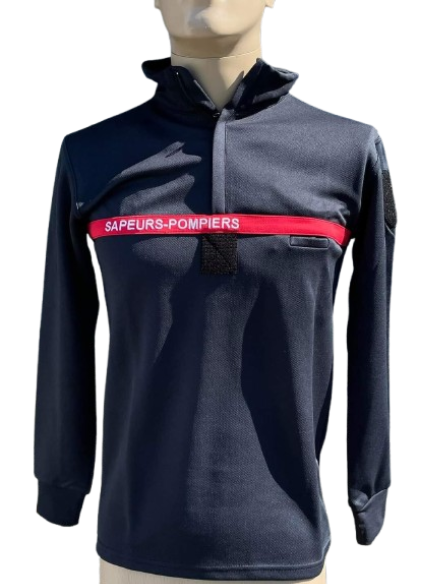 Polo technique pompier manches longues zip SENFA - DESTOCKAGE