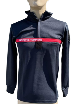 Polo technique pompier manches longues zip Polo technique pompier manches longues zip
