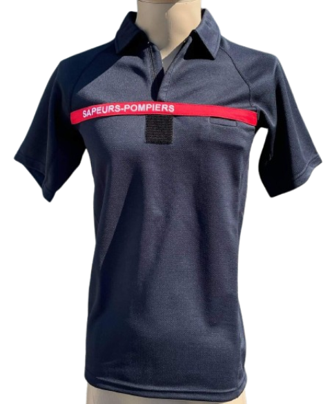 Polo technique sapeurs- pompiers manches courtes zip SENFA - DESTOCKAGE