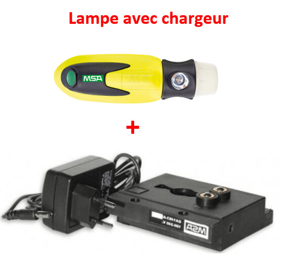 Lampe de casque sapeurs-pompiers AS-R avec chargeur MSA Lampe de casque sapeurs-pompiers AS-R avec chargeur MSA