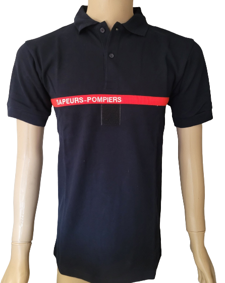 Polo manches courtes sapeurs-pompiers 100% coton col boutons BALSAN - DÉSTOCKAGE