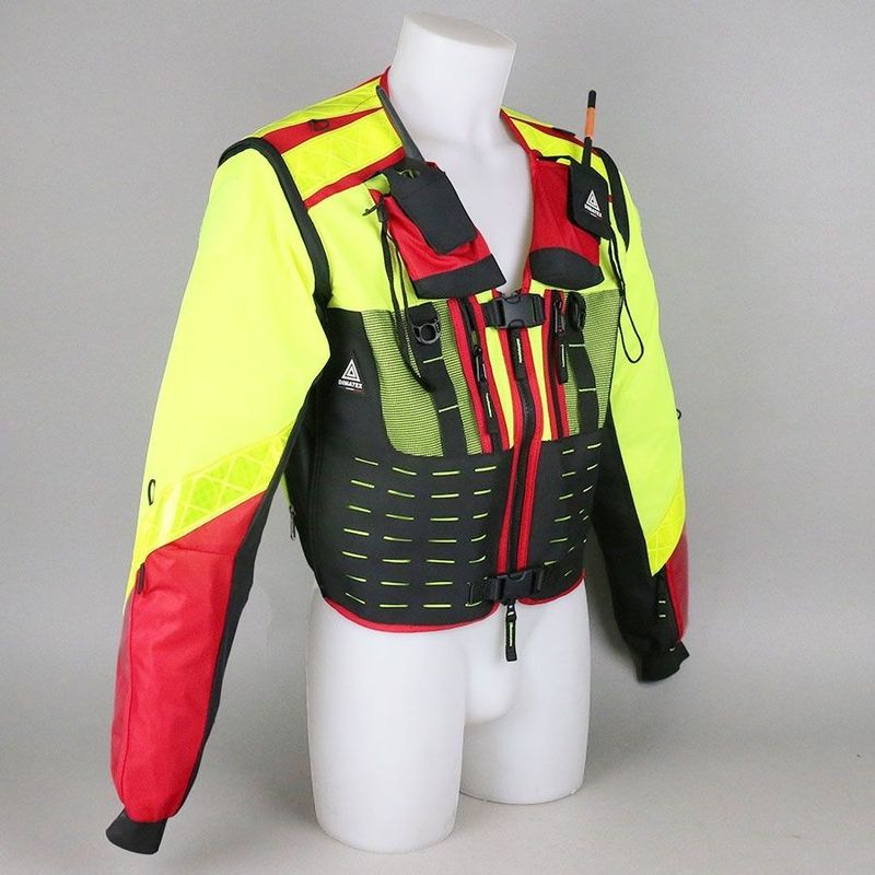Gilet d’intervention Fury rouge manches amovibles DIMATEX