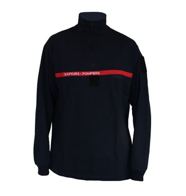 Polo manches longues type B sapeurs-pompiers type chemise F3 100% coton col montant zip BG-SAFETY