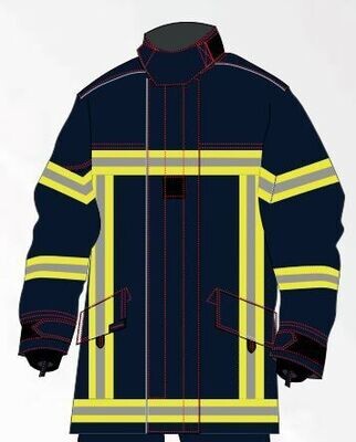 Veste d'intervention textile sapeurs-pompiers niveau 2 GAMMA bleu bandes microbilles Triple Trim MARTINAS Veste d'intervention textile sapeurs-pompiers niveau 2 GAMMA bleu bandes microbilles Triple Trim MARTINAS