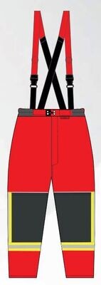 Surpantalon d'intervention textile sapeurs-pompiers niveau 1 rouge Triple Trim YPSILON sans poches MARTINAS Surpantalon d'intervention textile sapeurs-pompiers niveau 1 rouge Triple Trim YPSILON sans poches MARTINAS