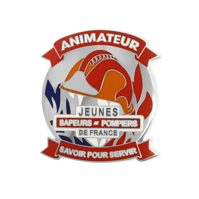 Insigne métal animateur JSP jeunes sapeurs-pompiers Insigne métal animateur JSP jeunes sapeurs-pompiers