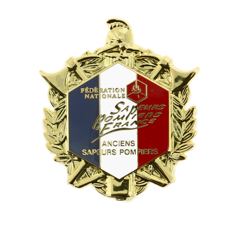 Insigne métal ancien sapeurs-pompiers or