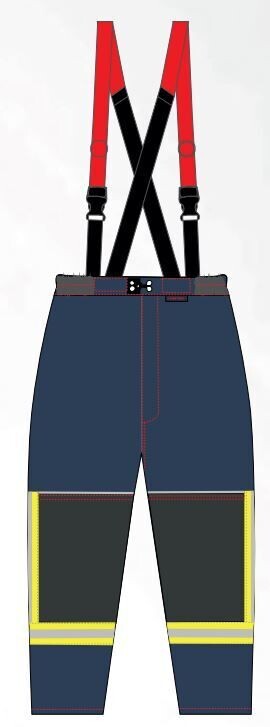 Surpantalon d'intervention textile sapeurs-pompiers niveau 1 bleu Triple Trim YPSILON avec poches cargo cuisses MARTINAS