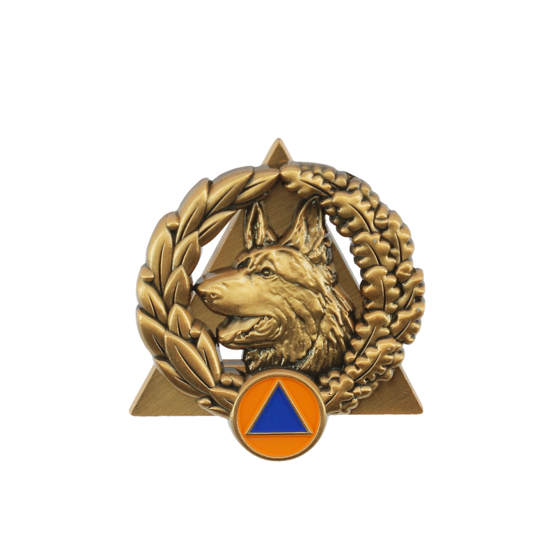 Insigne sécurité civile / sapeurs-pompiers équipe cynotechnique BRONZE Insigne sécurité civile / sapeurs-pompiers équipe cynotechnique BRONZE