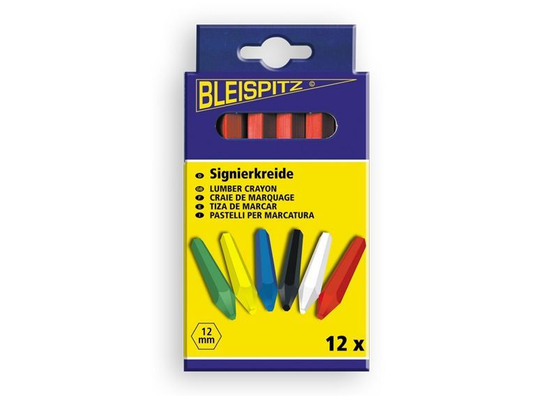 Craie de marquage à l’huile rouge - Boite de 12 BLEISPITZ - DÉSTOCKAGE
