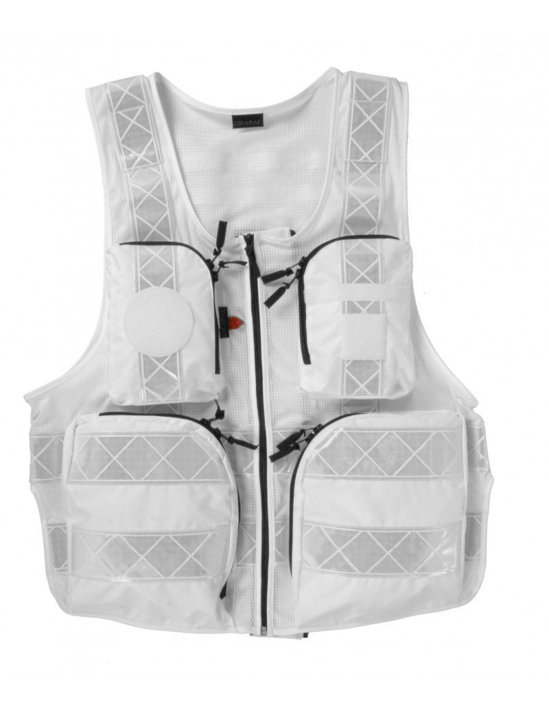 Gilet technique multipoches ELI blanc / jaune FIRST AID DESIGN Gilet technique multipoches ELI blanc / jaune FIRST AID DESIGN