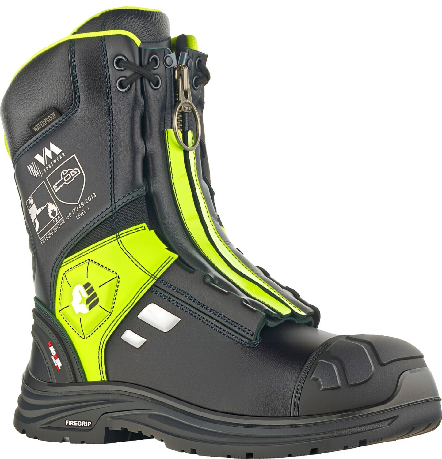 Rangers sapeurs-pompiers avec protection scie à chaine niveau 1 GREEN FIGHTER VM FOOTWEAR Rangers sapeurs-pompiers avec protection scie à chaine niveau 1 GREEN FIGHTER VM FOOTWEAR