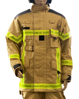 Veste d'intervention textile sapeurs-pompiers niveau 2 courte ALPHA GOLD bandes microprisme triple trim MARTINAS