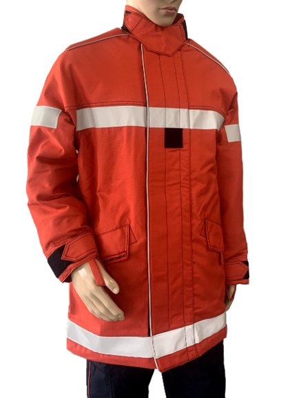 Veste d'intervention textile sapeurs-pompiers / sécurité incendie / SSIAP niveau 2 GAMMA rouge bandes microbilles grises MARTINAS Veste d'intervention textile sapeurs-pompiers / sécurité incendie / SSIAP niveau 2 GAMMA rouge bandes microbilles grises MARTINAS