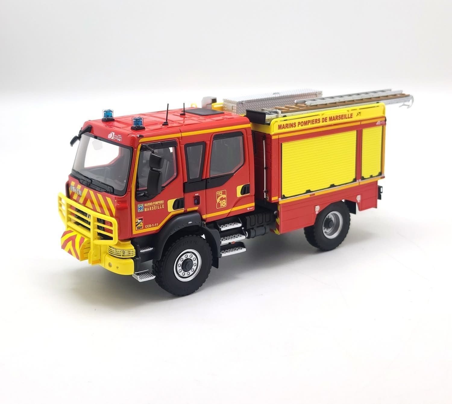 Véhicule miniature sapeurs-pompiers Renault D14 CCRM Gallin "BMPM - bataillon de marins-pompiers de Marseille" 1/43 ALERTE