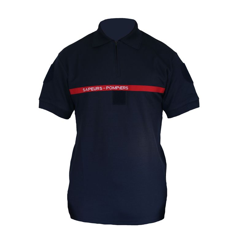 Polo manches courtes sapeurs-pompiers double face type B col zip BG-SAFETY