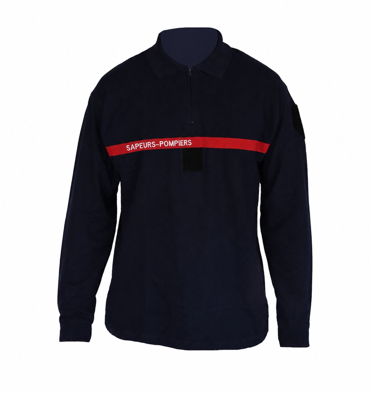 Polo manches longues type B sapeurs-pompiers 100% coton col côte 1x1 zip BG-SAFETY