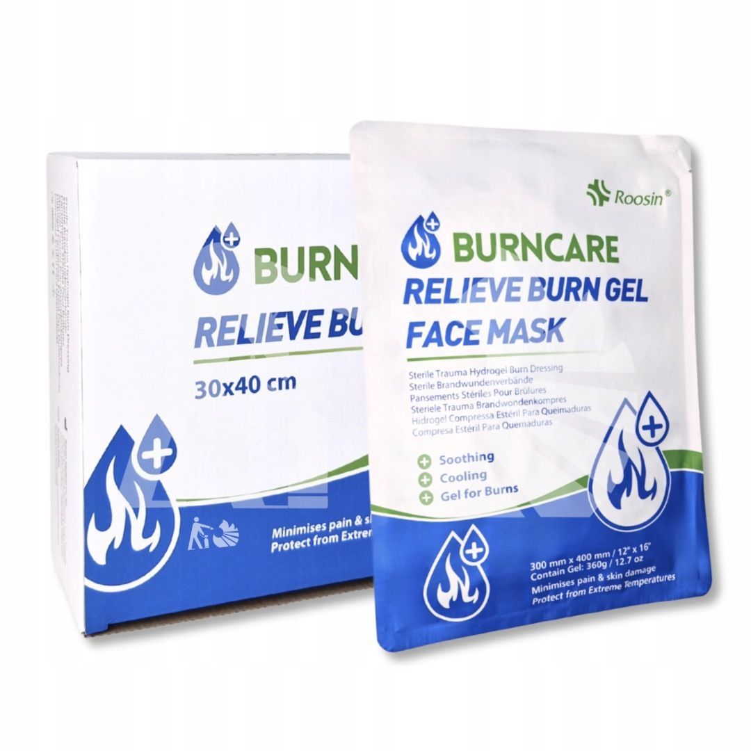 Masque facial compresse hydrogel gel soins brûlures 30x40cm - boite de 6 pièces - BURNCARE ROOSIN Masque facial compresse hydrogel gel soins brûlures 30x40cm - boite de 6 pièces - BURNCARE ROOSIN