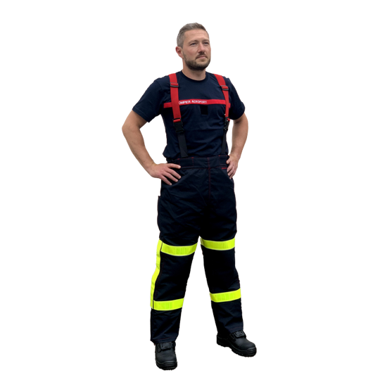 Pantalon / surpantalon d'intervention textile sapeurs-pompiers niveau 2 SIGMA BLEU MARINE bandes reflexite SSLIA MARTINAS